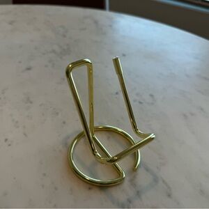Gold metal phone stand, gold business card holder